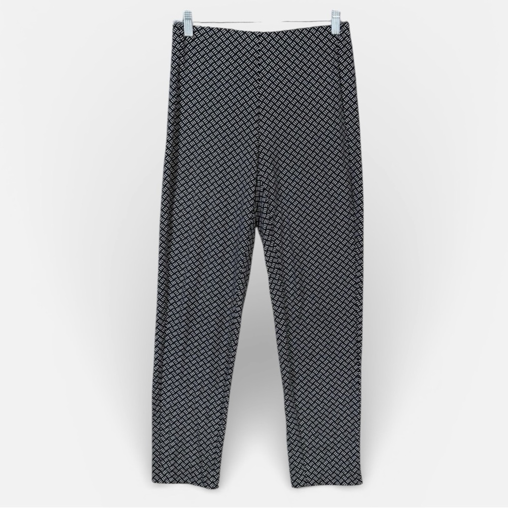 J. Jill Pants Womens XS Black Wearever Forward-Seam Slim Ankle Geometric Print
